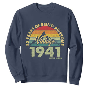 85th Birthday Sweatshirt Vintage 1941 Limited Edition 85 Year Old Gift TS10 Navy Print Your Wear