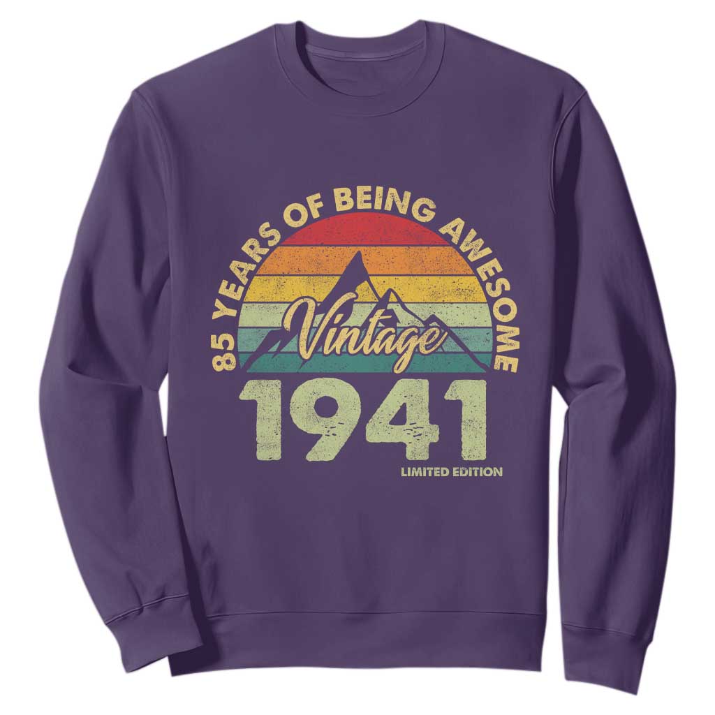 85th Birthday Sweatshirt Vintage 1941 Limited Edition 85 Year Old Gift TS10 Purple Print Your Wear