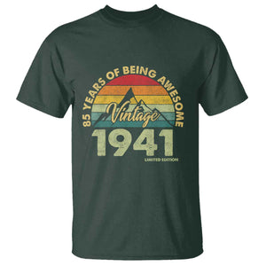 85th Birthday T Shirt Vintage 1941 Limited Edition 85 Year Old Gift TS10 Dark Forest Green Print Your Wear