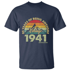 85th Birthday T Shirt Vintage 1941 Limited Edition 85 Year Old Gift TS10 Navy Print Your Wear