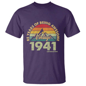 85th Birthday T Shirt Vintage 1941 Limited Edition 85 Year Old Gift TS10 Purple Print Your Wear