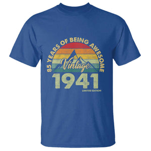 85th Birthday T Shirt Vintage 1941 Limited Edition 85 Year Old Gift TS10 Royal Blue Print Your Wear
