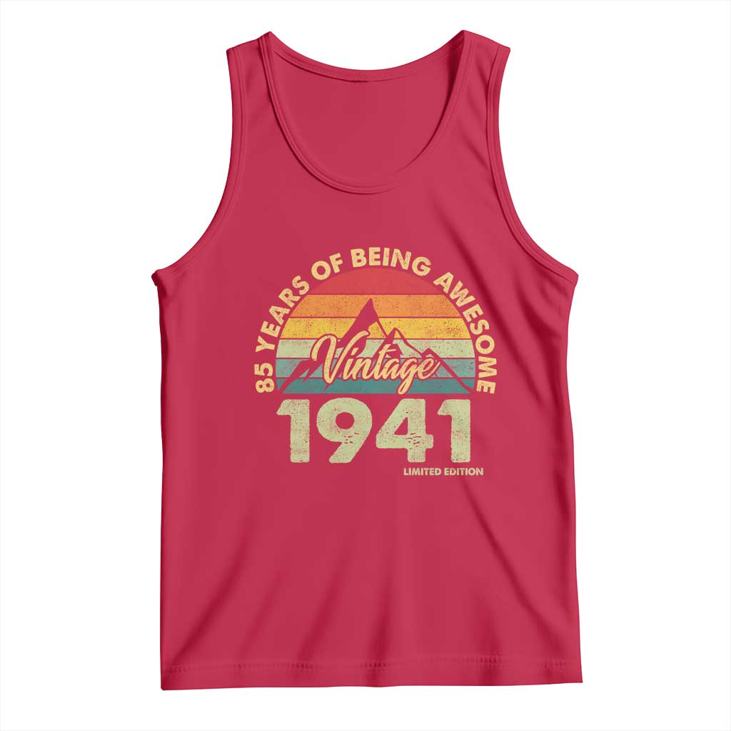 85th Birthday Tank Top Vintage 1941 Limited Edition 85 Year Old Gift TS10 Red Print Your Wear