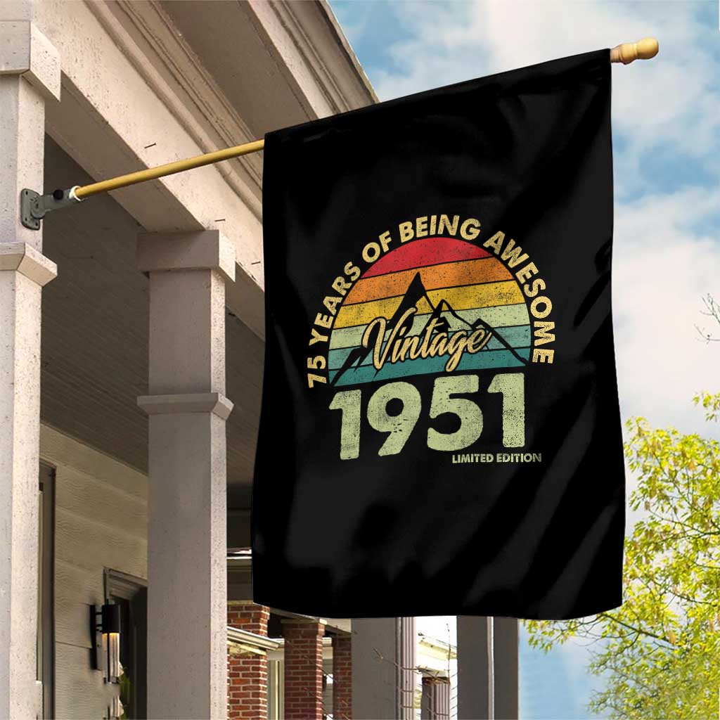 75th Birthday Garden Flag Vintage 1951 Limited Edition 75 Year Old Gift TS10 Print Your Wear