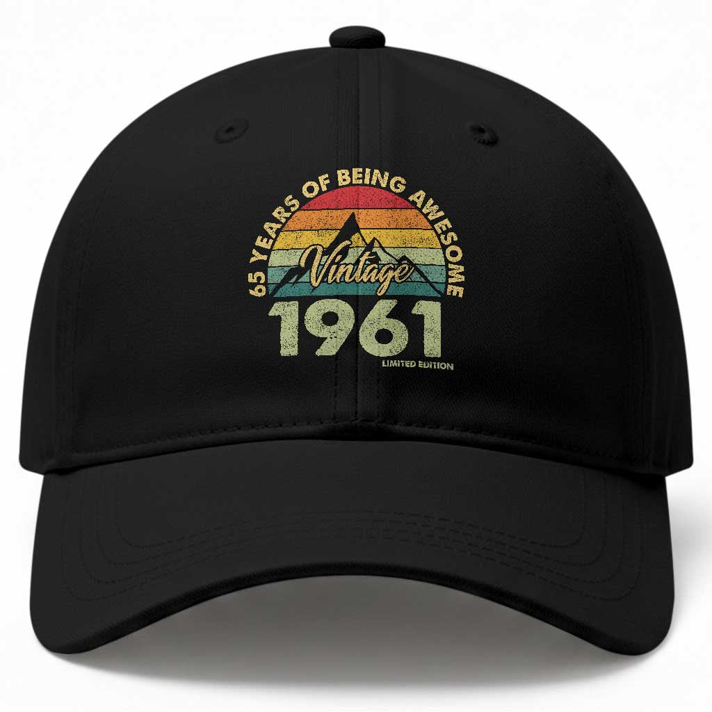 65th Birthday Baseball Cap Vintage 1961 Limited Edition 65 Year Old Gift TS10 Print Your Wear