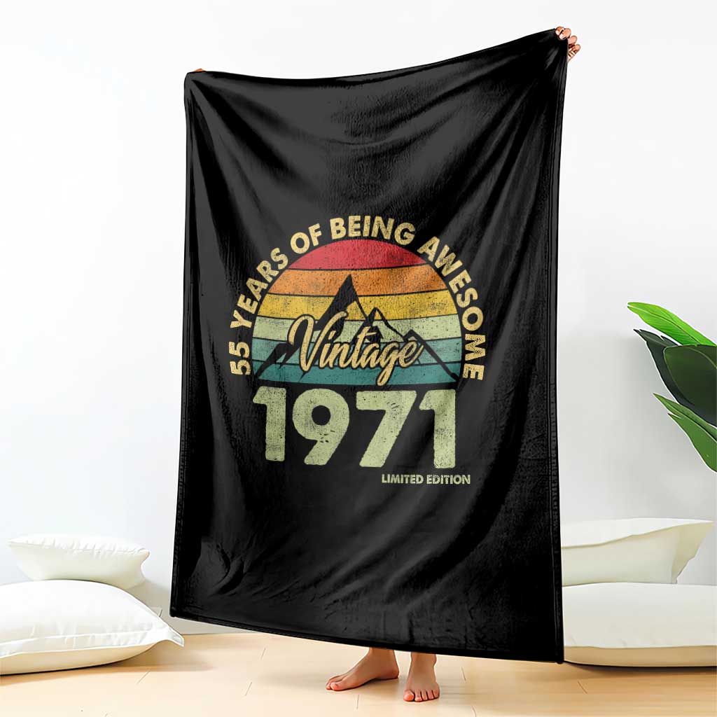 55th Birthday Throw Blanket Vintage 1971 Limited Edition 55 Year Old Gift TS10 Print Your Wear