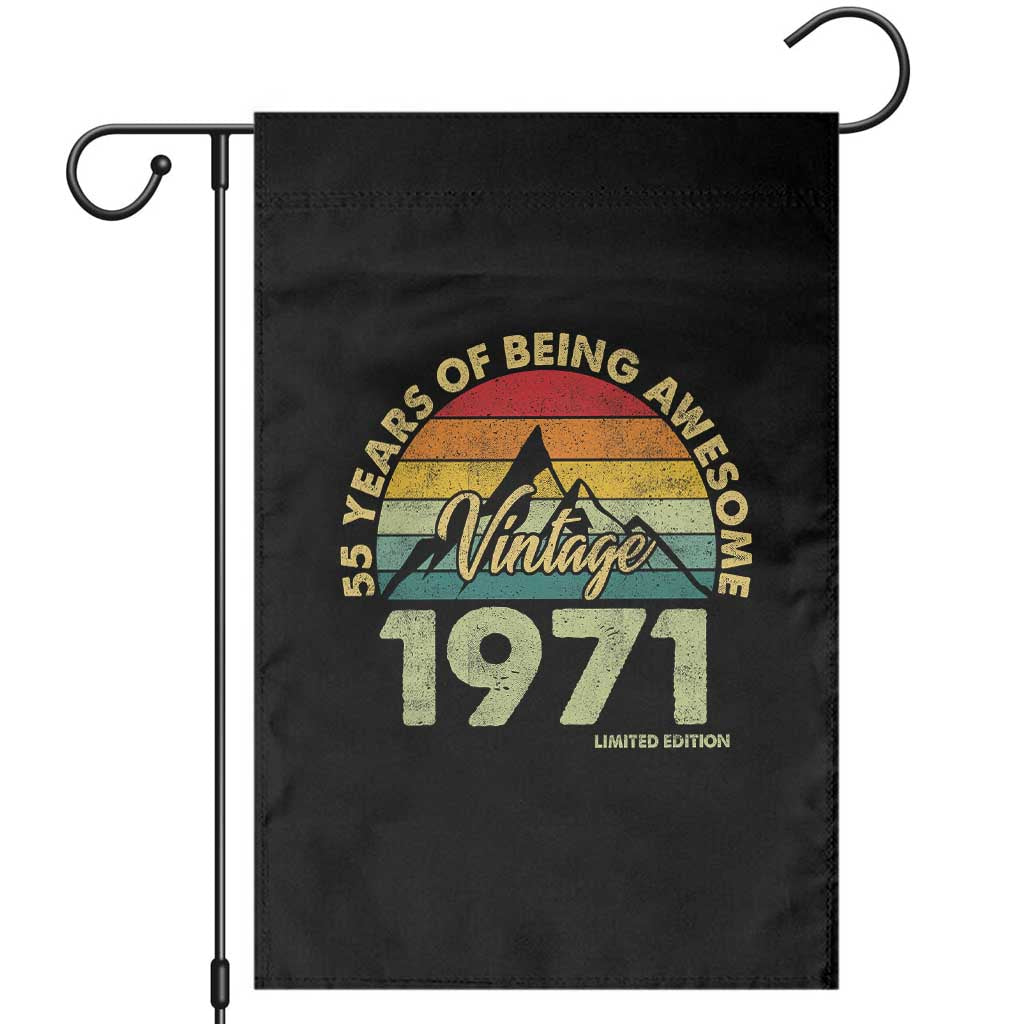 55th Birthday Garden Flag Vintage 1971 Limited Edition 55 Year Old Gift TS10 Black Print Your Wear
