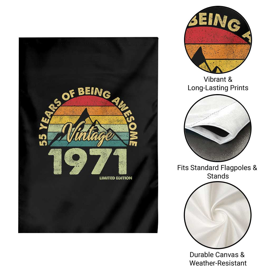 55th Birthday Garden Flag Vintage 1971 Limited Edition 55 Year Old Gift TS10 Print Your Wear