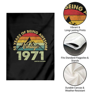 55th Birthday Garden Flag Vintage 1971 Limited Edition 55 Year Old Gift TS10 Print Your Wear