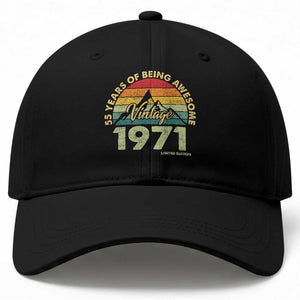 55th Birthday Baseball Cap Vintage 1971 Limited Edition 55 Year Old Gift TS10 Print Your Wear