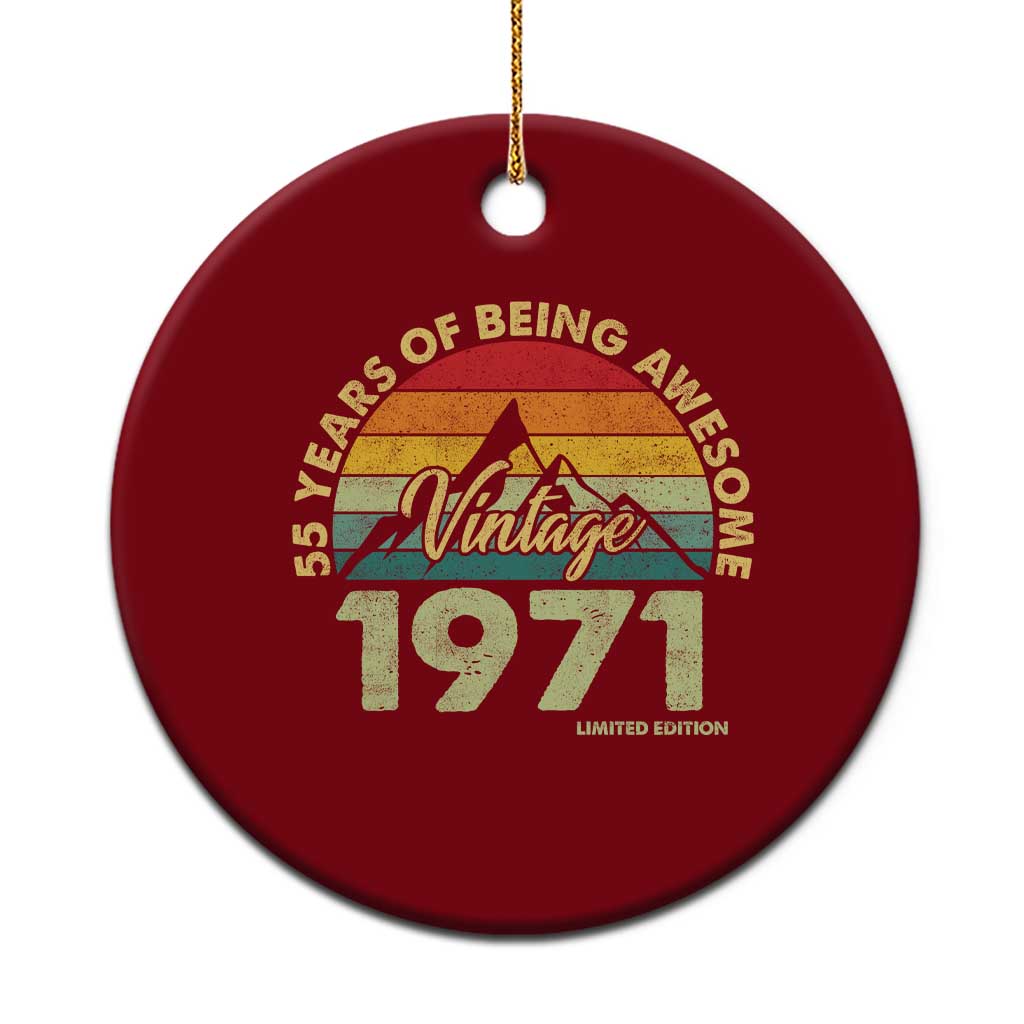 55th Birthday Ceramic Ornament Vintage 1971 Limited Edition 55 Year Old Gift TS10 1pc Red Print Your Wear