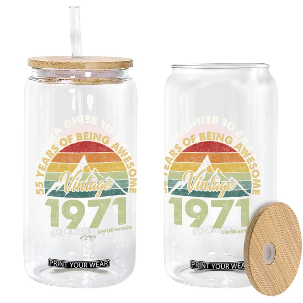 55th Birthday Glass Can Vintage 1971 Limited Edition 55 Year Old Gift TS10 Print Your Wear