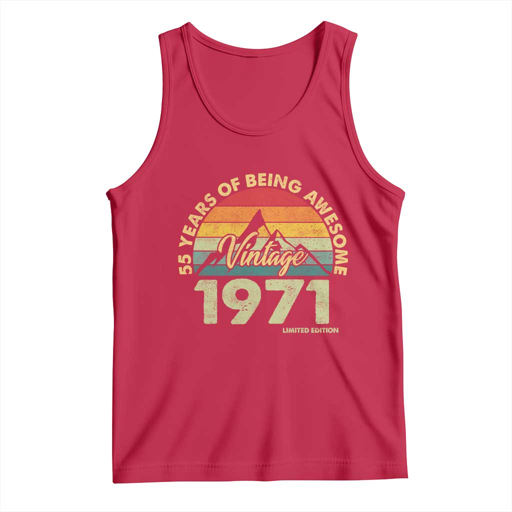 55th Birthday Tank Top Vintage 1971 Limited Edition 55 Year Old Gift TS10 Red Print Your Wear