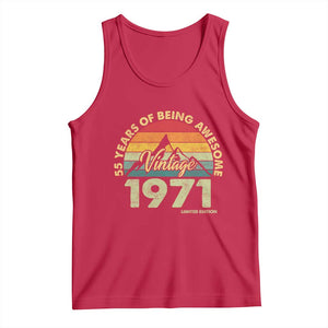 55th Birthday Tank Top Vintage 1971 Limited Edition 55 Year Old Gift TS10 Red Print Your Wear