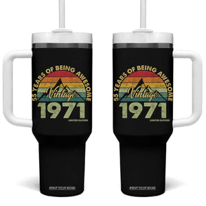 55th Birthday Tumbler With Handle Vintage 1971 Limited Edition 55 Year Old Gift TS10 One Size: 40 oz Black Print Your Wear