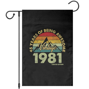 45th Birthday Garden Flag Vintage 1981 Limited Edition 45 Year Old Gift TS10 Black Print Your Wear