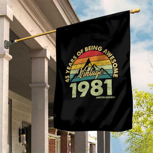45th Birthday Garden Flag Vintage 1981 Limited Edition 45 Year Old Gift TS10 Print Your Wear