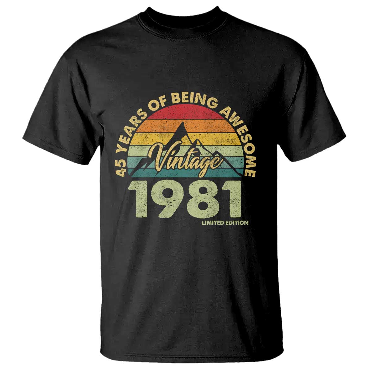 45th Birthday T Shirt Vintage 1981 Limited Edition 45 Year Old Gift TS10 Black Print Your Wear