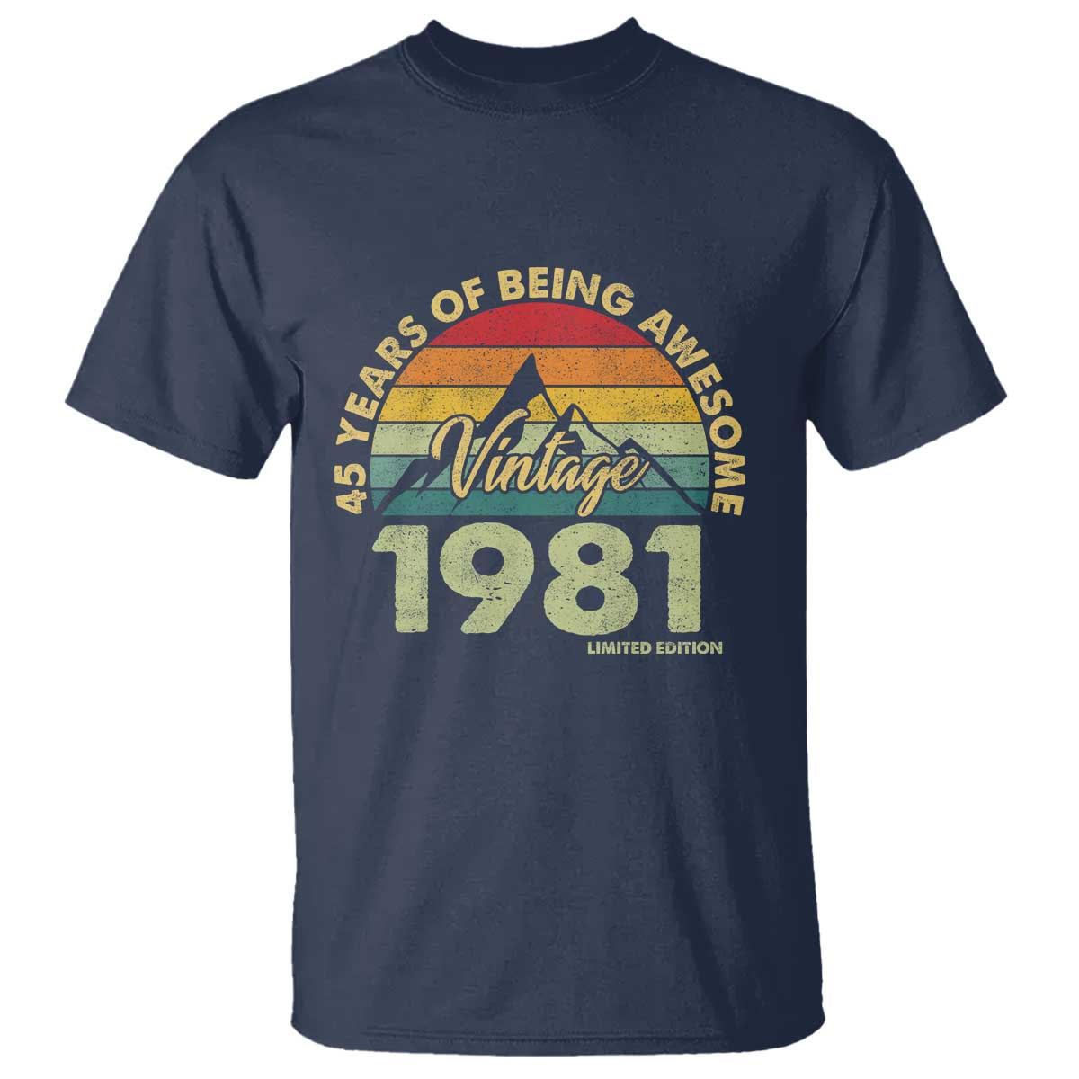 45th Birthday T Shirt Vintage 1981 Limited Edition 45 Year Old Gift TS10 Navy Print Your Wear