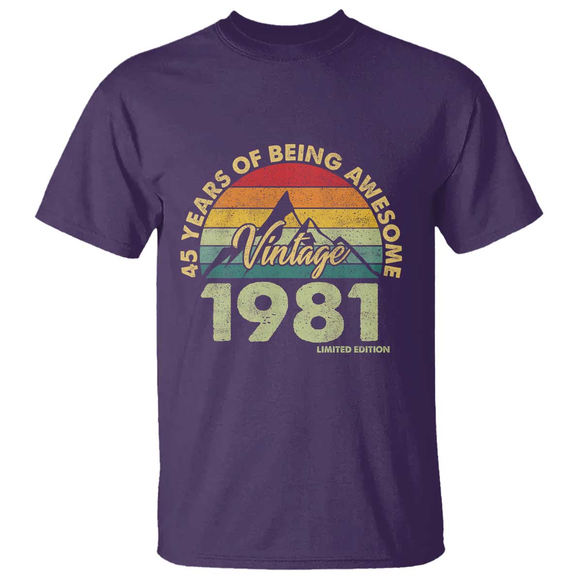 45th Birthday T Shirt Vintage 1981 Limited Edition 45 Year Old Gift TS10 Purple Print Your Wear