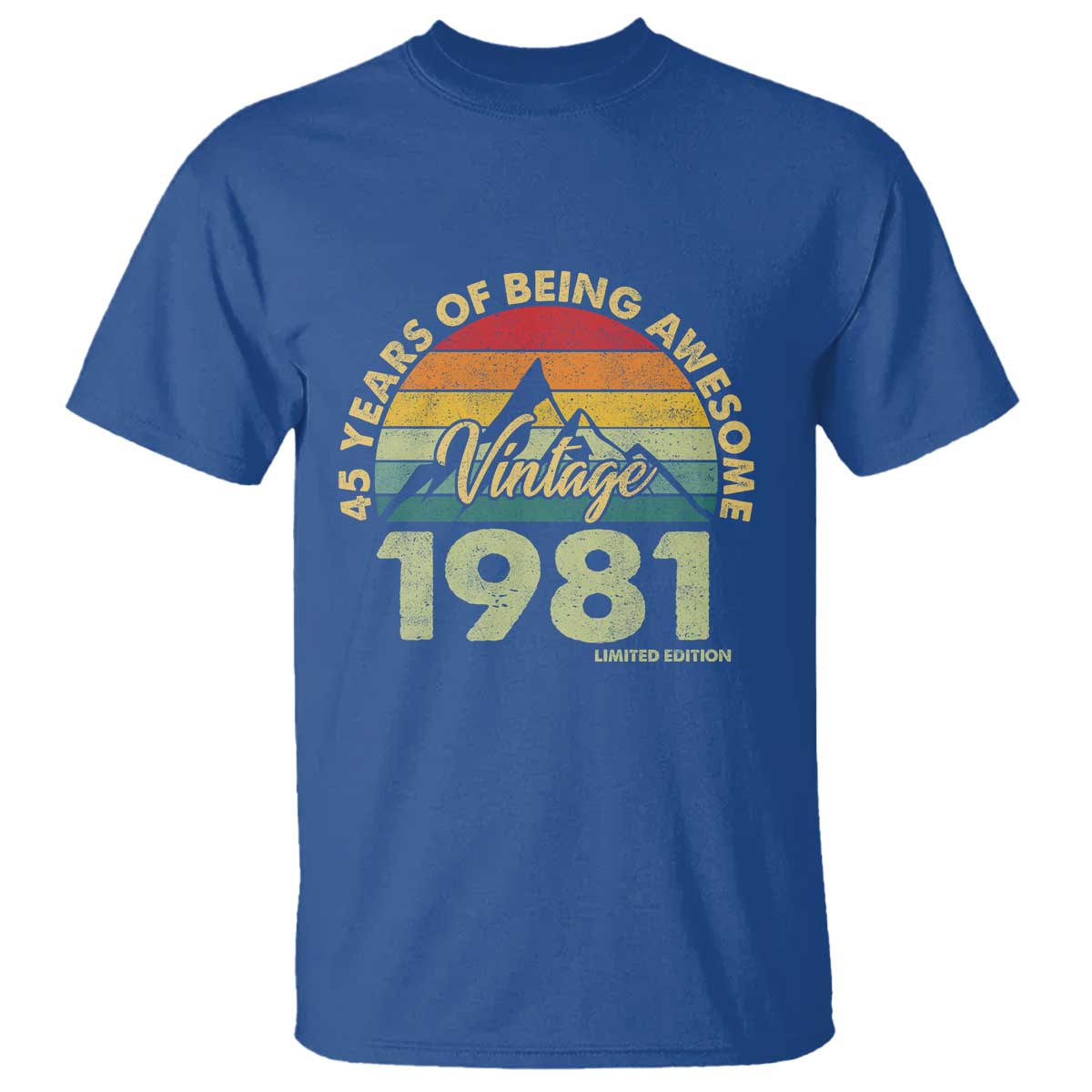 45th Birthday T Shirt Vintage 1981 Limited Edition 45 Year Old Gift TS10 Royal Blue Print Your Wear