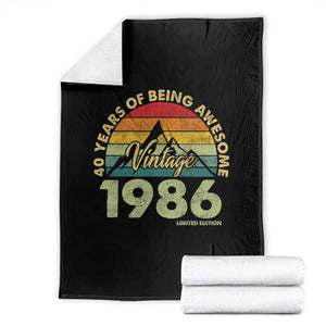 40th Birthday Throw Blanket Vintage 1986 Limited Edition 40 Year Old Gift TS10 Black Print Your Wear