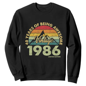 40th Birthday Sweatshirt Vintage 1986 Limited Edition 40 Year Old Gift TS10 Black Print Your Wear