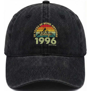 30th Birthday Washed Cotton Baseball Cap Vintage 1996 Limited Edition 30 Year Old Gift TS10 Print Your Wear
