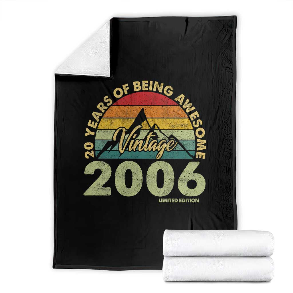 20th Birthday Throw Blanket Vintage 2006 Limited Edition 20 Year Old Gift TS10 Black Print Your Wear
