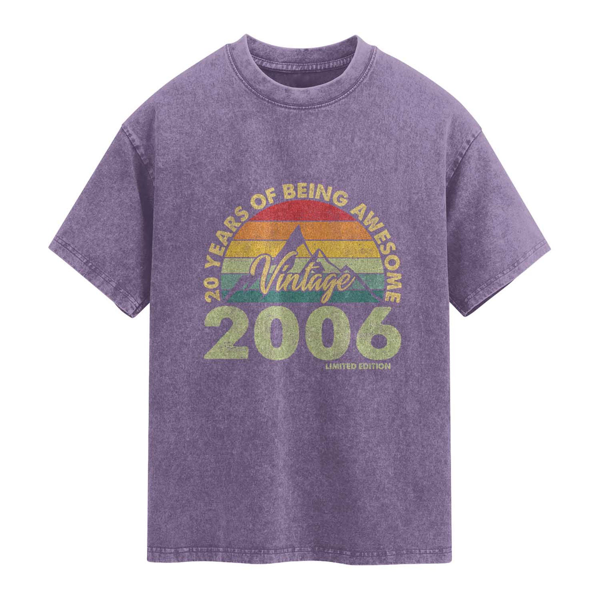 20th Birthday Washed Cotton T-Shirt Vintage 2006 Limited Edition 20 Year Old Gift