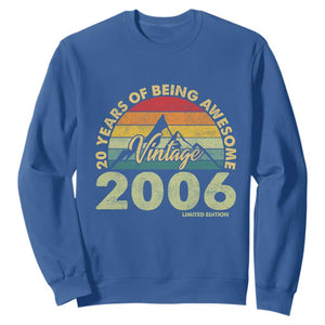20th Birthday Sweatshirt Vintage 2006 Limited Edition 20 Year Old Gift TS10 Royal Blue Print Your Wear