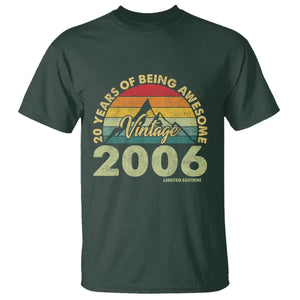 20th Birthday T Shirt Vintage 2006 Limited Edition 20 Year Old Gift TS10 Dark Forest Green Print Your Wear