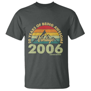 20th Birthday T Shirt Vintage 2006 Limited Edition 20 Year Old Gift TS10 Dark Heather Print Your Wear