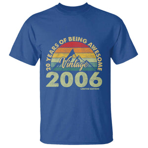 20th Birthday T Shirt Vintage 2006 Limited Edition 20 Year Old Gift TS10 Royal Blue Print Your Wear