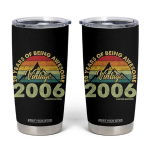 20th Birthday Tumbler Cup Vintage 2006 Limited Edition 20 Year Old Gift TS10 Black Print Your Wear
