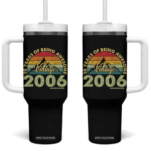 20th Birthday Tumbler With Handle Vintage 2006 Limited Edition 20 Year Old Gift TS10 One Size: 40 oz Black Print Your Wear