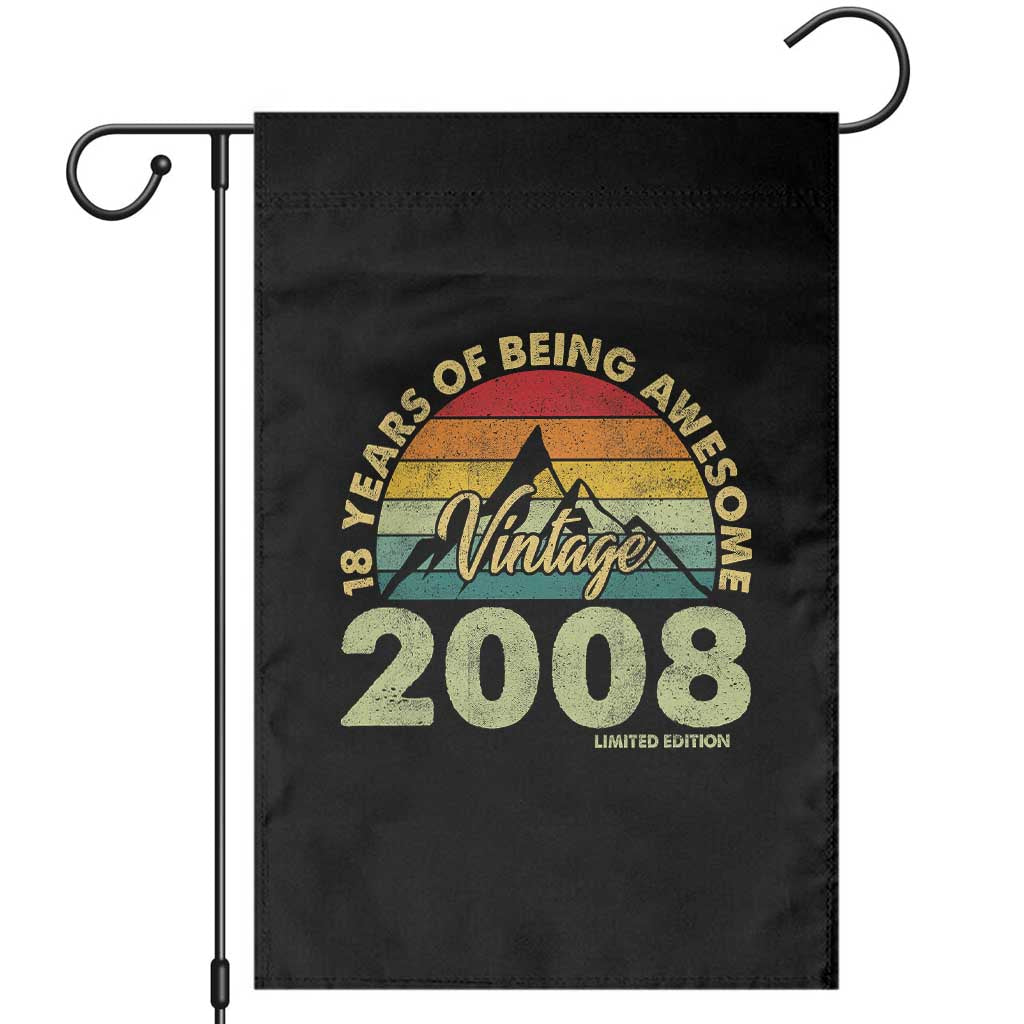 18th Birthday Garden Flag Vintage 2008 Limited Edition 18 Year Old Gift TS10 Black Print Your Wear