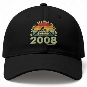 18th Birthday Baseball Cap Vintage 2008 Limited Edition 18 Year Old Gift TS10 Print Your Wear
