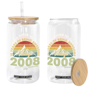 18th Birthday Glass Can Vintage 2008 Limited Edition 18 Year Old Gift TS10 Print Your Wear