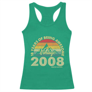 18th Birthday Racerback Tank Top Vintage 2008 Limited Edition 18 Year Old Gift TS10 Irish Green Print Your Wear