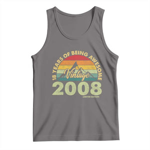 18th Birthday Tank Top Vintage 2008 Limited Edition 18 Year Old Gift TS10 Deep Heather Print Your Wear