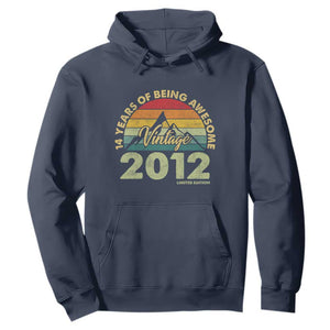 14th Birthday Hoodie Vintage 2012 Limited Edition 14 Year Old Gift TS10 Navy Print Your Wear