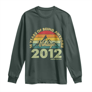 14th Birthday Long Sleeve Shirt Vintage 2012 Limited Edition 14 Year Old Gift TS10 Dark Forest Green Print Your Wear