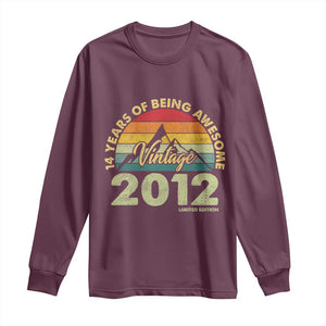 14th Birthday Long Sleeve Shirt Vintage 2012 Limited Edition 14 Year Old Gift TS10 Maroon Print Your Wear