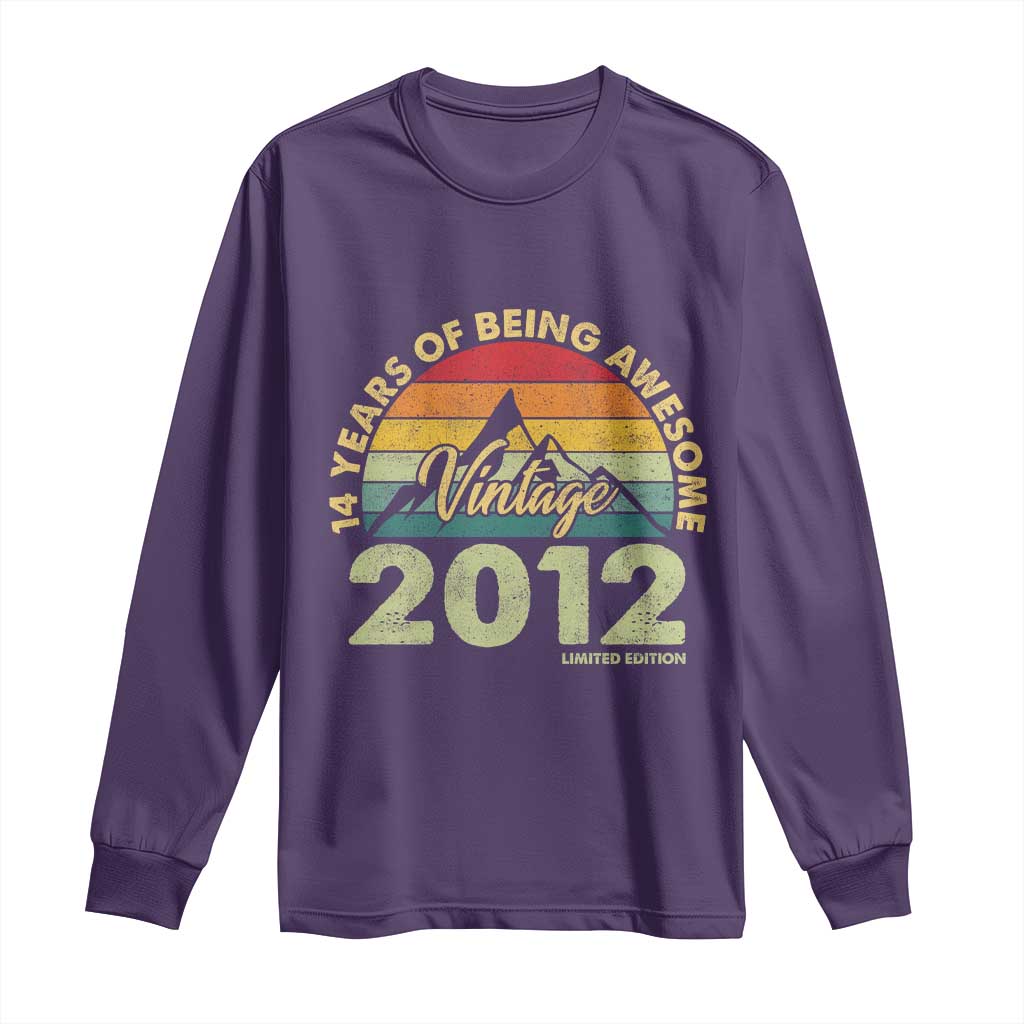 14th Birthday Long Sleeve Shirt Vintage 2012 Limited Edition 14 Year Old Gift TS10 Purple Print Your Wear
