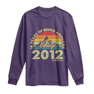 14th Birthday Long Sleeve Shirt Vintage 2012 Limited Edition 14 Year Old Gift TS10 Purple Print Your Wear