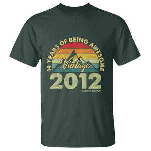 14th Birthday T Shirt Vintage 2012 Limited Edition 14 Year Old Gift TS10 Dark Forest Green Print Your Wear