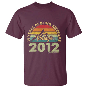 14th Birthday T Shirt Vintage 2012 Limited Edition 14 Year Old Gift TS10 Maroon Print Your Wear