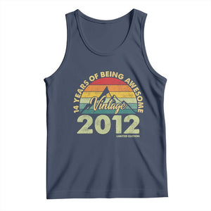 14th Birthday Tank Top Vintage 2012 Limited Edition 14 Year Old Gift TS10 Navy Print Your Wear