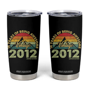 14th Birthday Tumbler Cup Vintage 2012 Limited Edition 14 Year Old Gift TS10 Black Print Your Wear